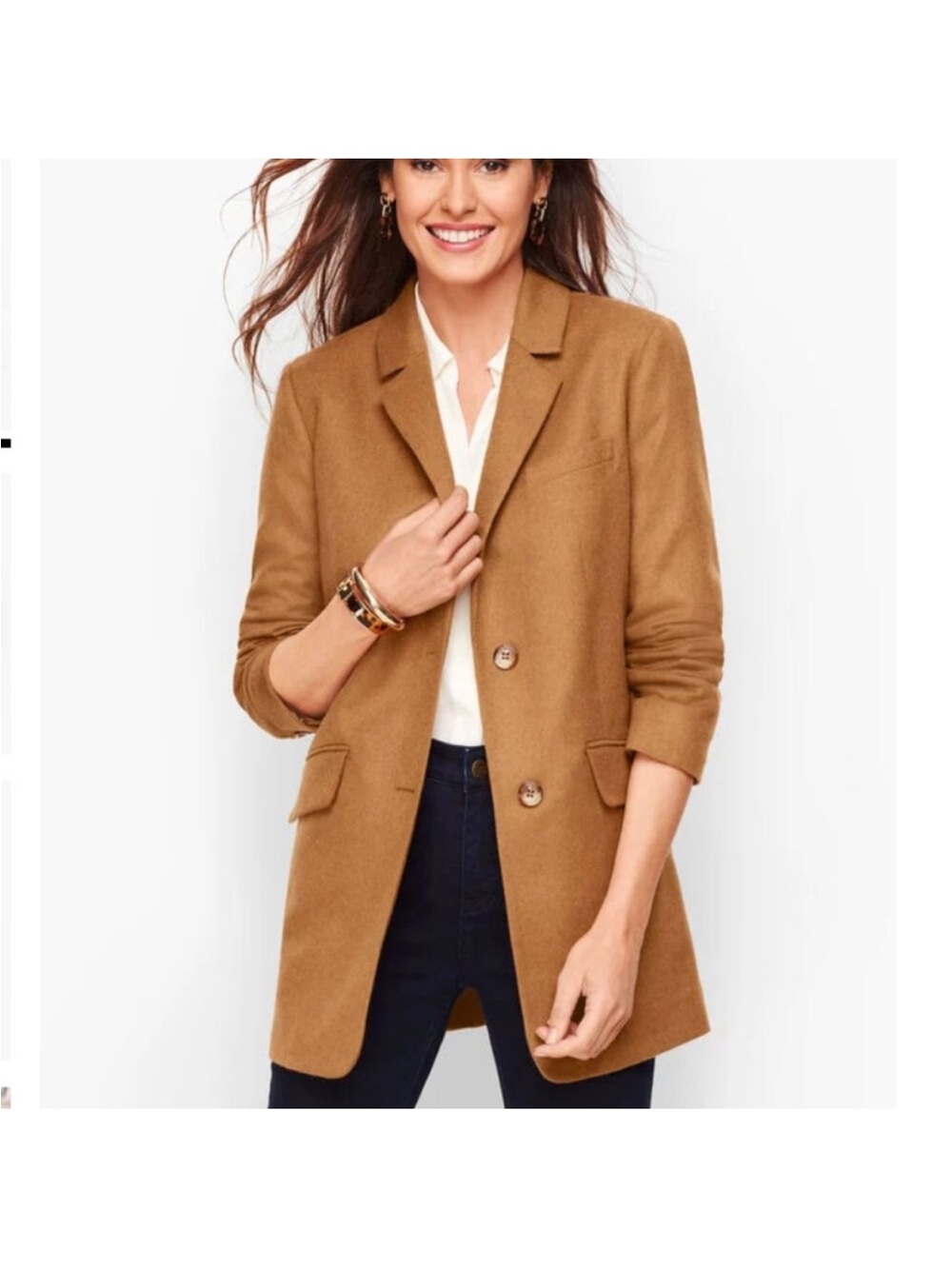 Talbots 16W Brushed Italian Wool Long Blazer